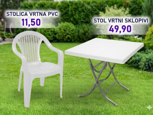 STOLICA VRTNA PVC-AKCIJA  STOL VRTNI SKLOPIVI-AKCIJA