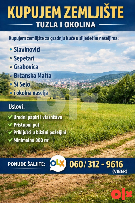 KUPUJEM ZEMLJIŠTE/PLAC TUZLA