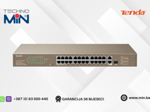 Tenda 24-Port 10/100Mbps + 2-Port Gigabit PoE Switch 250W
