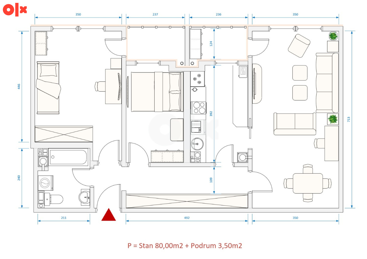 Trosoban stan 80m2 Istočno Sarajevo 19
