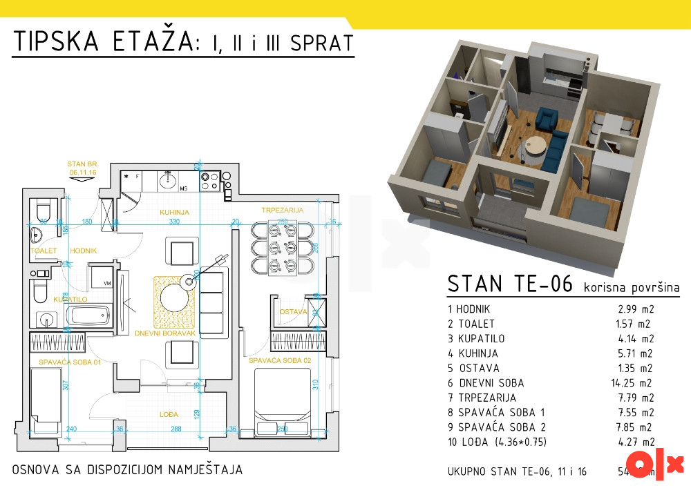 STAN LAKTASI (Centar) 50m2-76m2 novogradnja 6