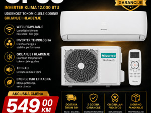 Hisense Expert Smart 12K Inverter Klima WiFi Grijanje i Hladenje