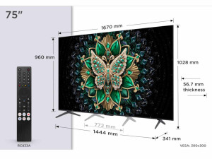 Televizor TCL 75" 4K QD-Mini TV 144Hz Google TV Dolby Atmos