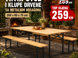 Vrtni stol i Klupe Drvene sa Metalnim Nosačima 200 x 80 x 75 cm