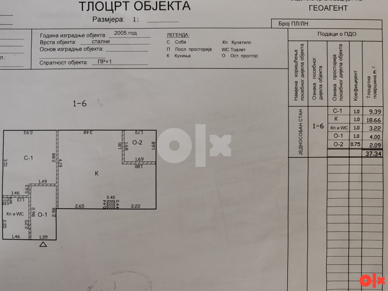 Stan Prijedor 37.34m2 2