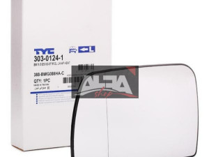 Staklo ogledalo retrovizora bmw x5 e53 bijela el