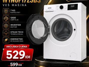 AKCIJA! Gorenje W1NGPI72SBS 7KG Inverter 1200 Obrt 5 Godina Garan