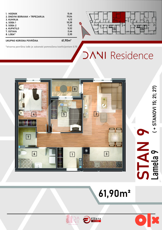 Stan Istočno Sarajevo 62m2