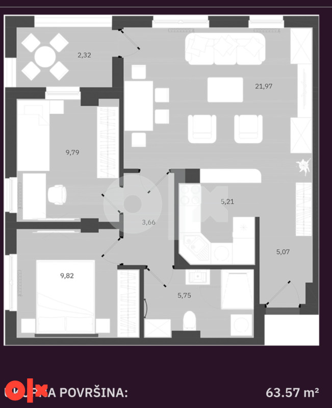 Trosoban stan 64m2 - naselje Lazarevo