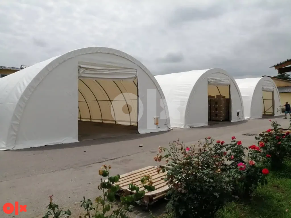 Montažni pocinčani industrijski šatori R Frame 110m2 i 183 m2 2