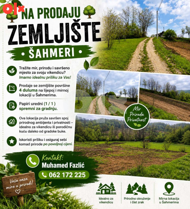 Zemljište šahmeri parcela 4000 kvadrata