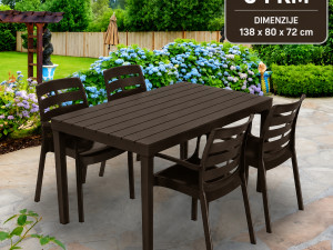 STOL SUMATRA SMEĐI 138X80X72