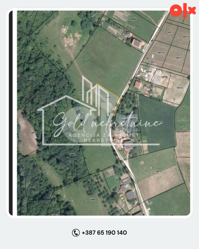 Na prodaju plac 1072m2, Motike 8
