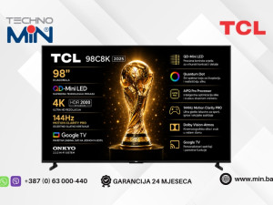 TCL TV 98C8K (2025), 98" 4K UHD QD-Mini LED, 144Hz, Google TV