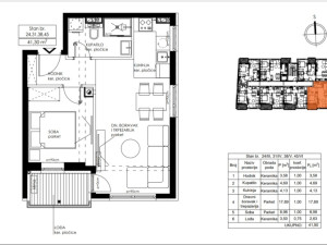 JEDNOSOBAN STAN, 41,90m2, BORIK-REBROVAC