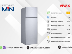 Vivax samostojeći frižider DD-207E S 204L sa zamrzivačem 143cm