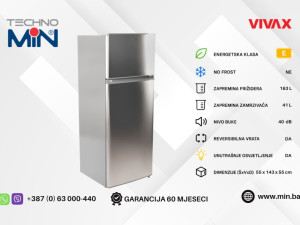 Vivax samostojeći frižider DD-207E X 204L sa zamrzivačem 143cm