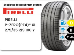 275/35 R 19 100Y XL PIRELLI P-ZERO(PZ4)*