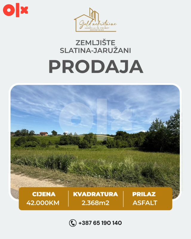 Na prodaju zemljište Jaružani, Slatina