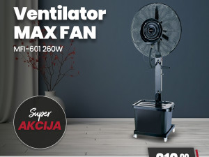 Ventilator Max MFI-601 260W sa spremnikom za vodu