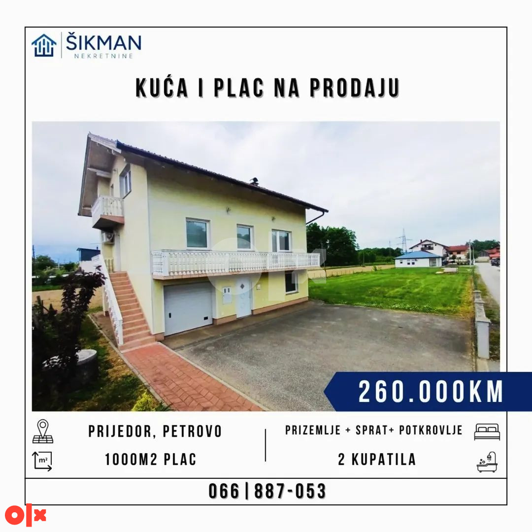 Kuća Prijedor(Petrovo) 270m2, plac 1000m2 2