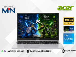 Acer Aspire 5 15.6" IPS, i7-1165G7, 16GB RAM, 512GB SSD MX350 2GB