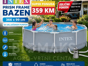 Bazen INTEX Prism Frame sivi 366x99cm sa FILTER PUMPOM