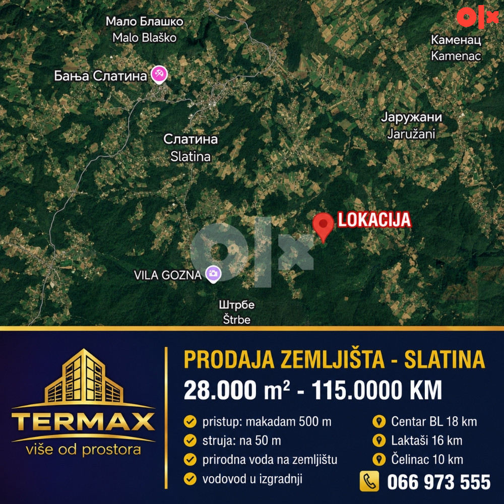 Zemljište 28.000 m2 SLATINA (Babića brdo - Štrbe) 2