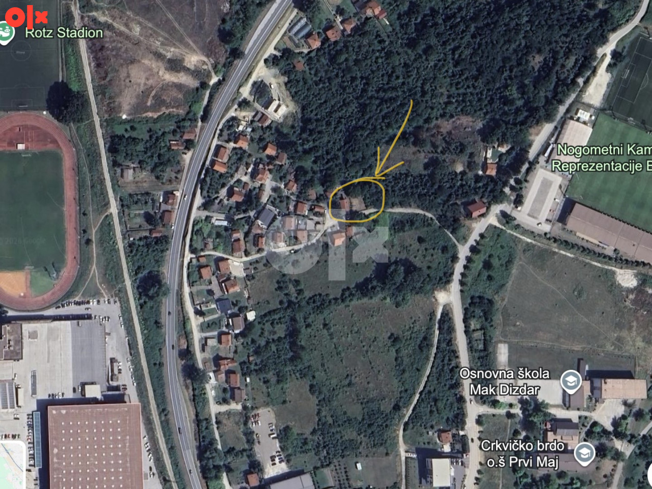 Zemljište Zenica 700m2 i kuća, GRADSKA ZONA, LOKACIJA