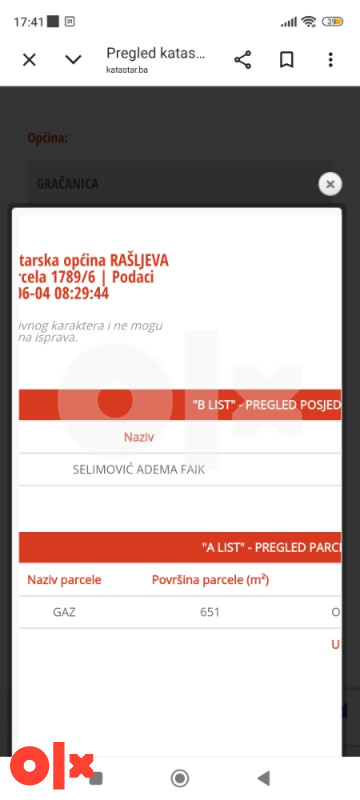 Zemljište Gračanica Fajik - 061/876-467