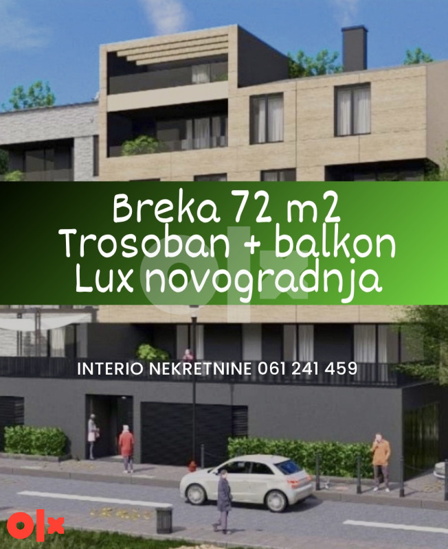 Breka 72 m2 Trosoban stan sa balkonom TOP lokacija