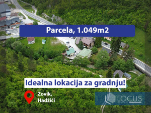 LOCUS: Zemljište površine 1.049m2, Zovik, Hadžići