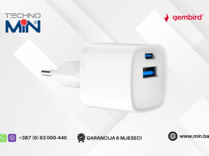 Gembird punjač 20W Brzo punjenje USB-C i USB TA-UC-PDQC20-W-01