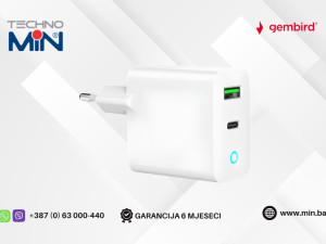Gembird brzi punjač 20W USB-C i USB LED TA-UC-PDQC20L-W-01