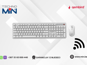 Gembird KBS-WPS-01-W Bežični set Tastatura + Miš Slim 1200 DPI