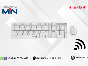 Gembird KBS-WMS-01-W Bežični set Tastatura + Miš Silent, White
