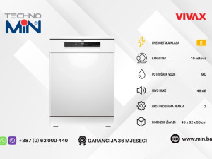 VIVAX HOME ugradbena mašina za suđe, 10 kompleta, 7 programa