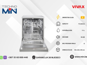 VIVAX HOME mašina za suđe, 12 kompleta, 6 programa, Inox