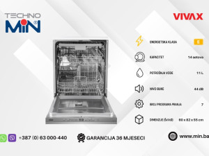 VIVAX HOME mašina za pranje suđa, 14 kompleta, 7 programa, Inox