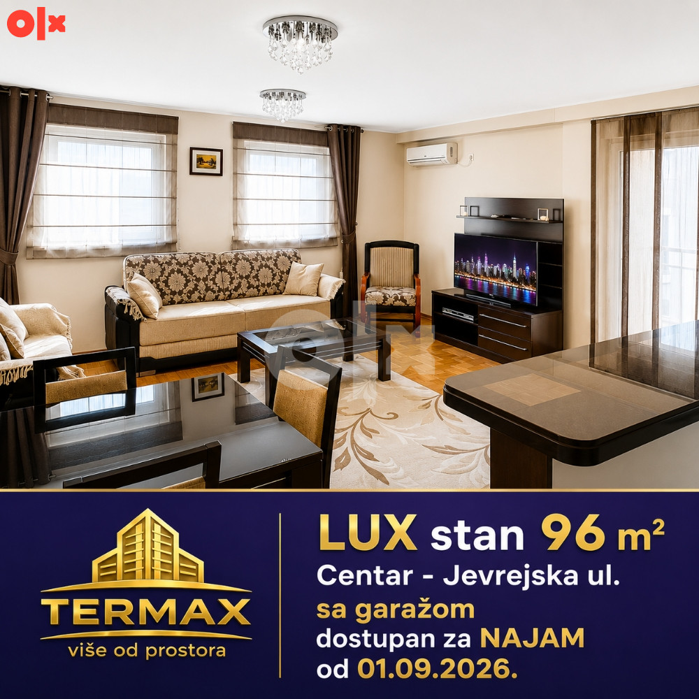 Stan CENTAR 96 m2 - JEVREJSKA - dostupan od 01.09.