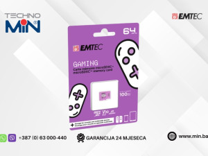 EMTEC 64GB microSDXC Gaming Purple UHS-I U3 V30 A1 ECMSDM64GXCU3G