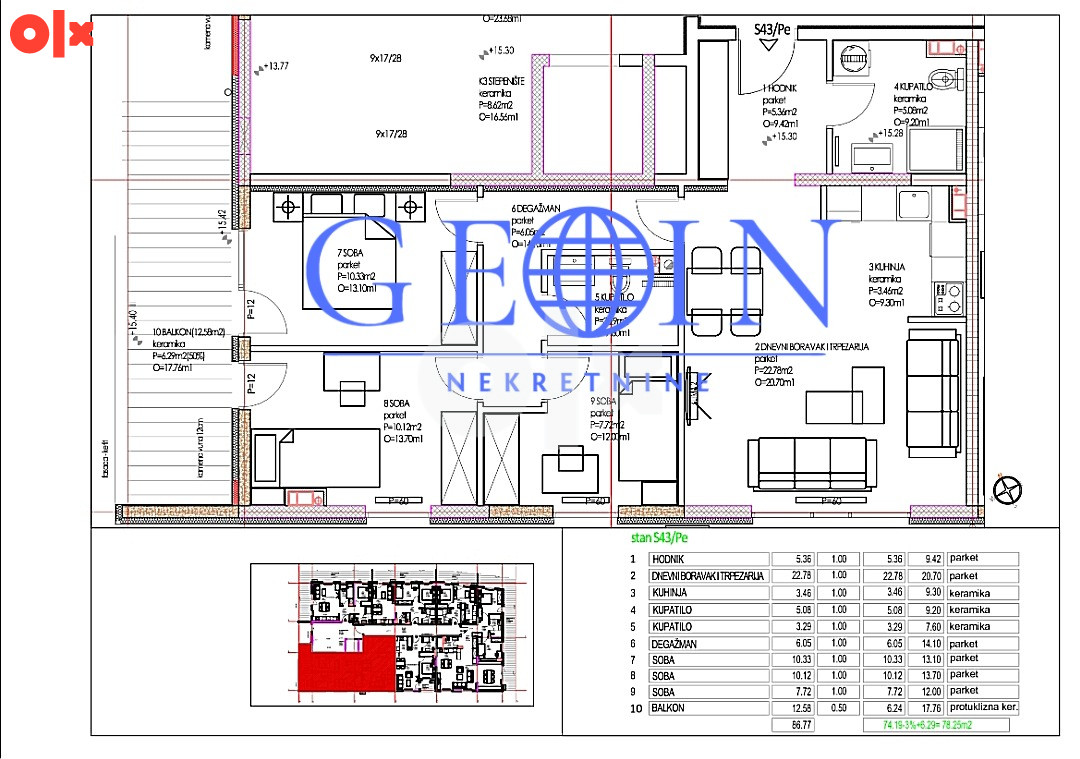 Stan Banja Luka 78.25m2 3