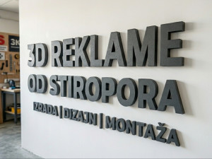 3d reklame od stiropora stirodura