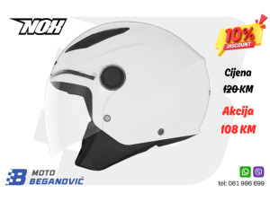 Kaciga NOX Jet dečija N710 bela M