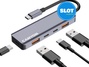 CANYON hub DS-18 5in1 USB-C Grey