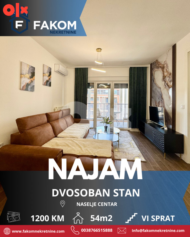Luksuzan dvosoban stan za najam u SPO Palata