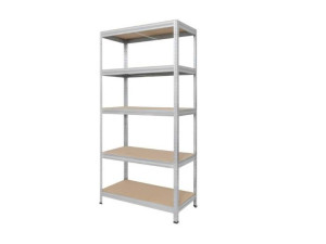 Metalna polica 180x90x40 cm, MDF, sa 5 spratova,175/1kg,pocinčana