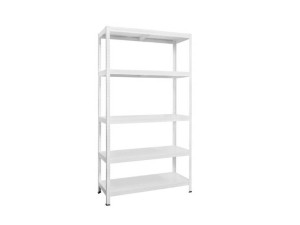 Metalna polica 180x100x40 cm, sa 5 spratova, 130/1 kg, bijela