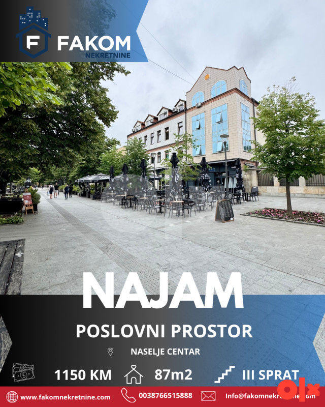 Iznajmljuje se poslovni prostor u strogom centru grada