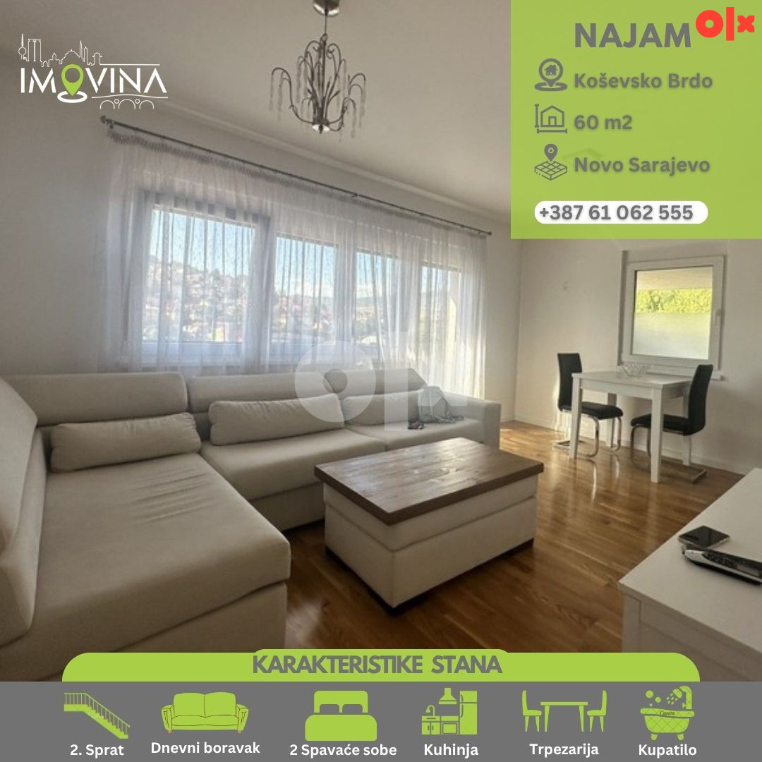 100955 Trosoban stan 60m2, Koševsko Brdo